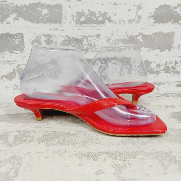 New Open Edit Tori Kitten Heel Slip-On Thong Sandals i430 - Picture 3 of 11